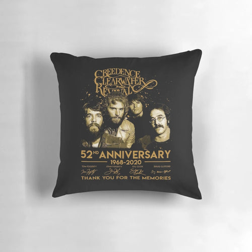 Vintage Creedence Clearwater Revival band pillow commemorating 52 years of classic rock history