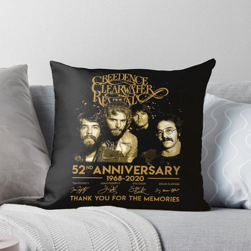 Vintage Creedence Clearwater Revival band pillow commemorating 52 years of classic rock history