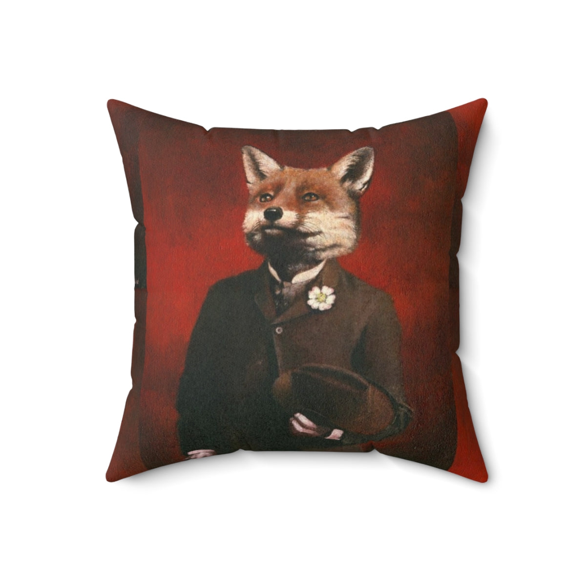 Vintage-style illustration of a proud, dapper red fox wearing an Edwardian-era suit - Back