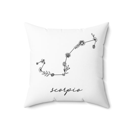 Scorpio zodiac wildflower constellation throw pillow