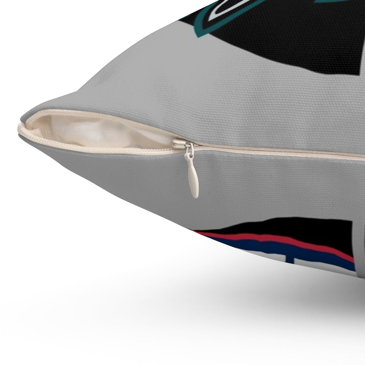 Philly sports-themed pillow in team colors with logo designs - Detail