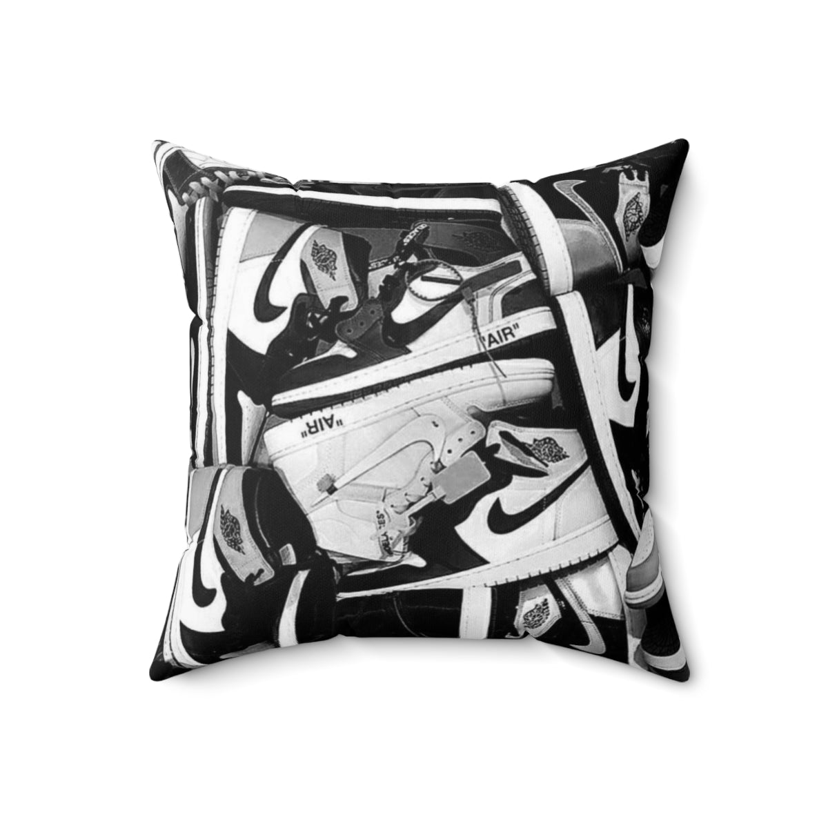 Vintage-inspired Nike Retro 1 sneaker design art print pillow - Back