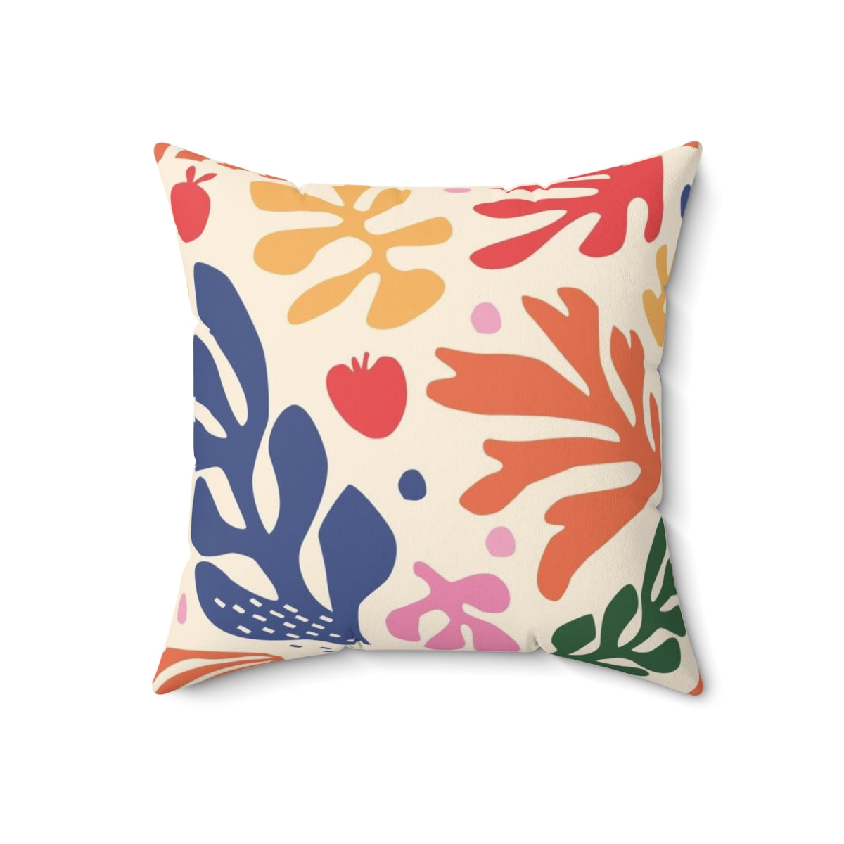 Decorative accent pillow featuring a vibrant floral design inspired by the Fauvist paintings of Henri Matisse