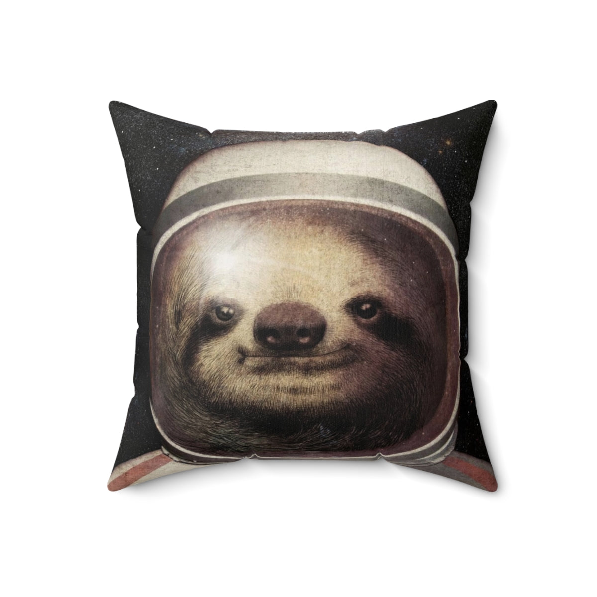 Illustration of a sloth wearing an astronaut helmet, floating in the starry universe - Back