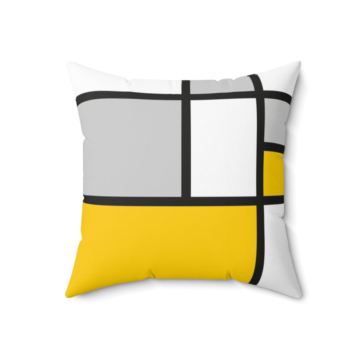 Minimalist abstract geometric art pillow with Mondrian-inspired design - Back