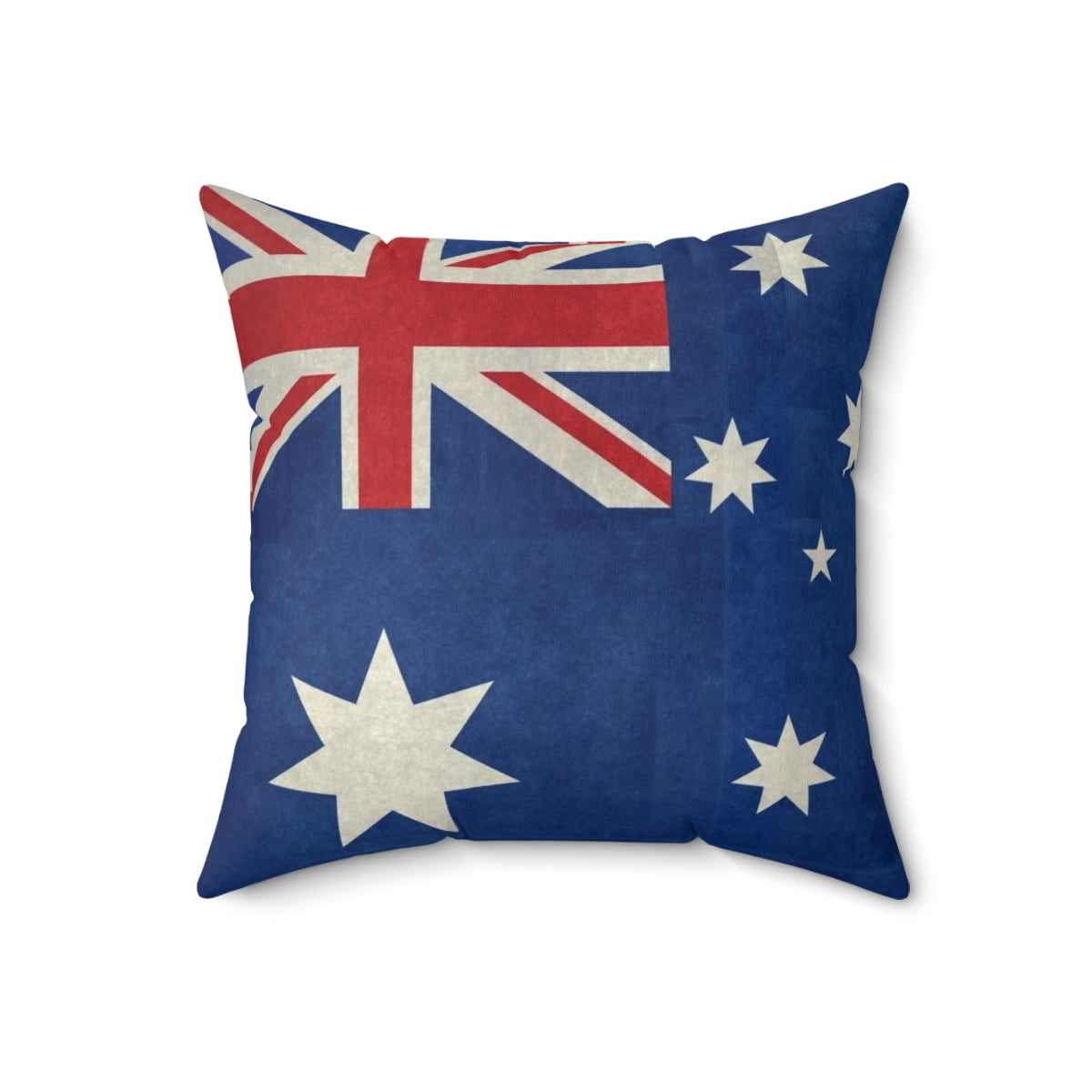 Vintage-style pillow featuring the Australian national flag with a distressed, retro texture - Back