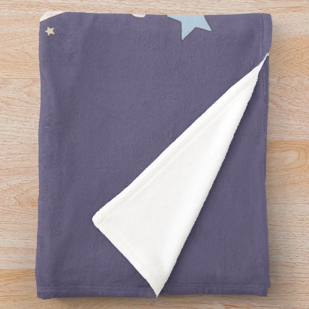 70s-inspired plush blanket with Donna and the Dynamos design