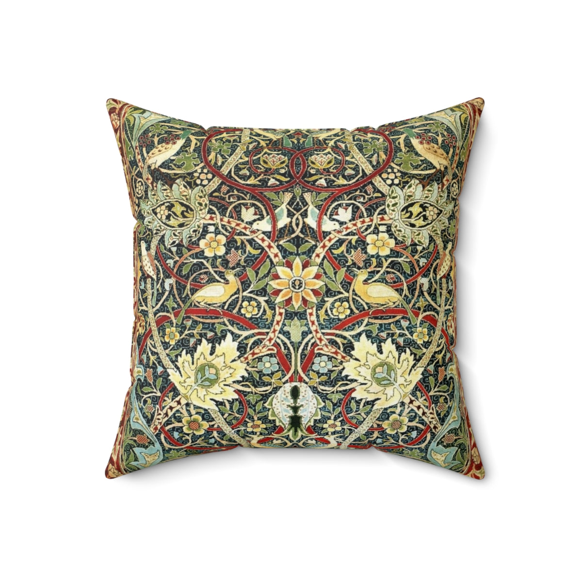 Vintage-style floral rug print pillow cover - Back