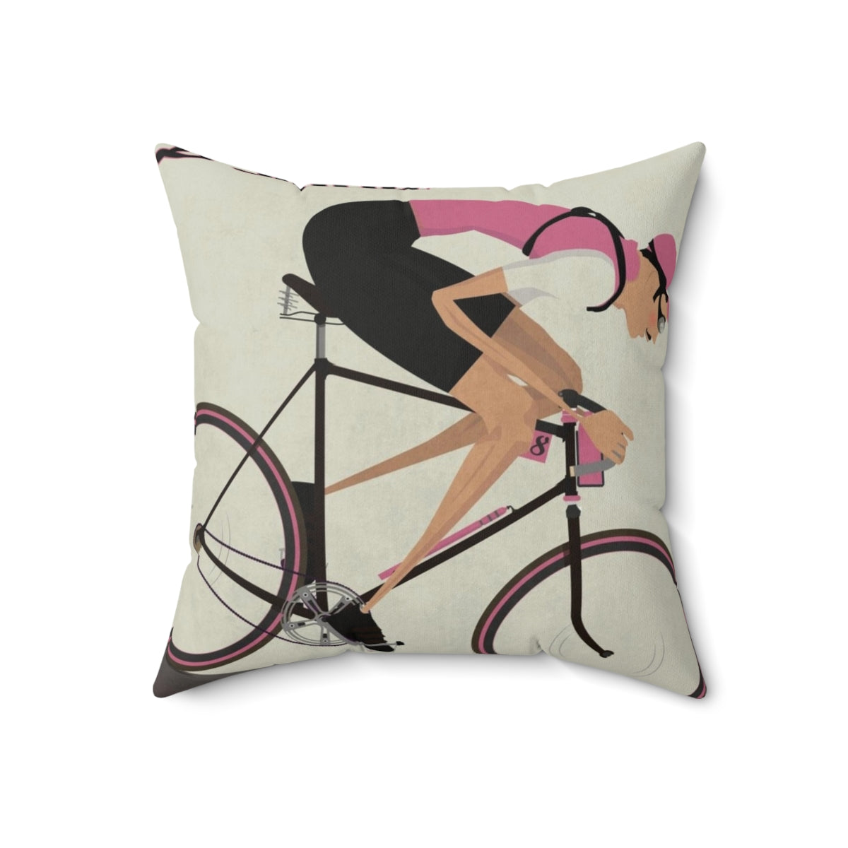 Vintage-style Giro d'Italia cycling pillow featuring a classic bicycle design