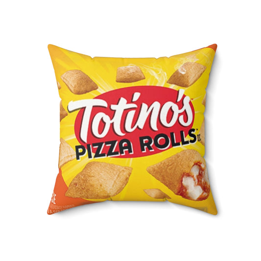 Soft and cozy plush pillow designed with a playful pizza rolls motif