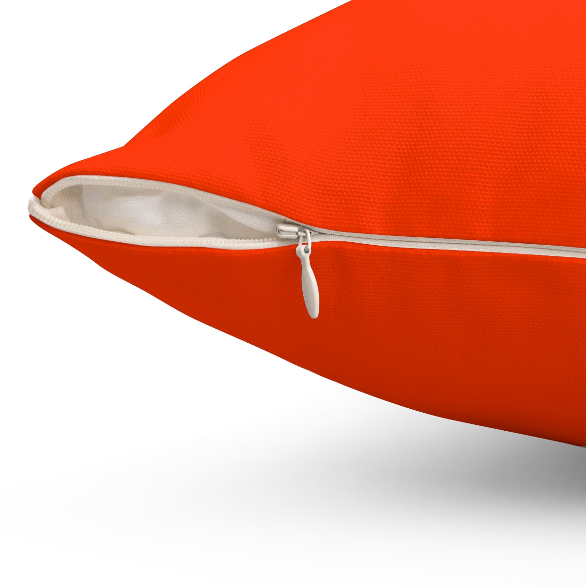 Solid plain coquelicot orange decorative throw pillow with over 100 shades of orange - Detail