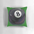 8 ball billiards pillow with black and white design for pool lovers