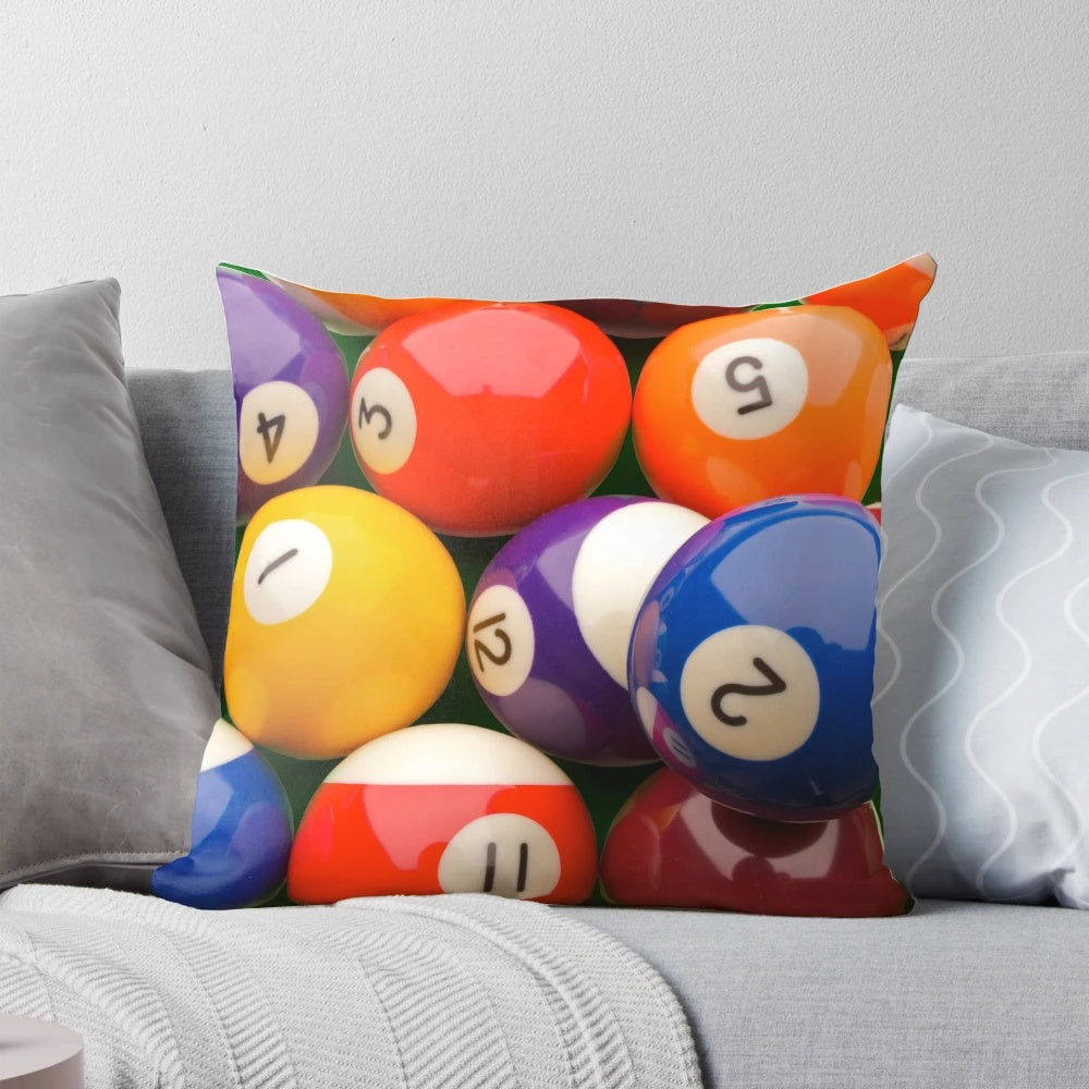 8 ball pool pillow, perfect home decor for billiards enthusiasts