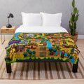 Stardew Valley 8-bit map plush blanket with cozy, pixelated design