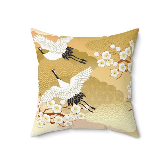 Colorful Japanese kimono-patterned decorative throw pillow