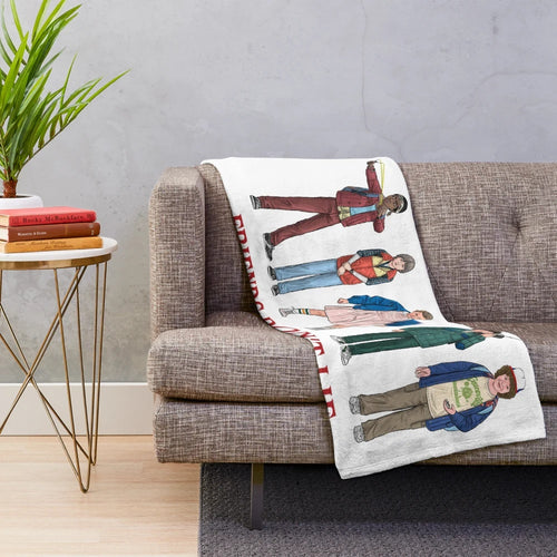 Friends Don't Lie" 80s inspired plush blanket featuring Stranger Things characters