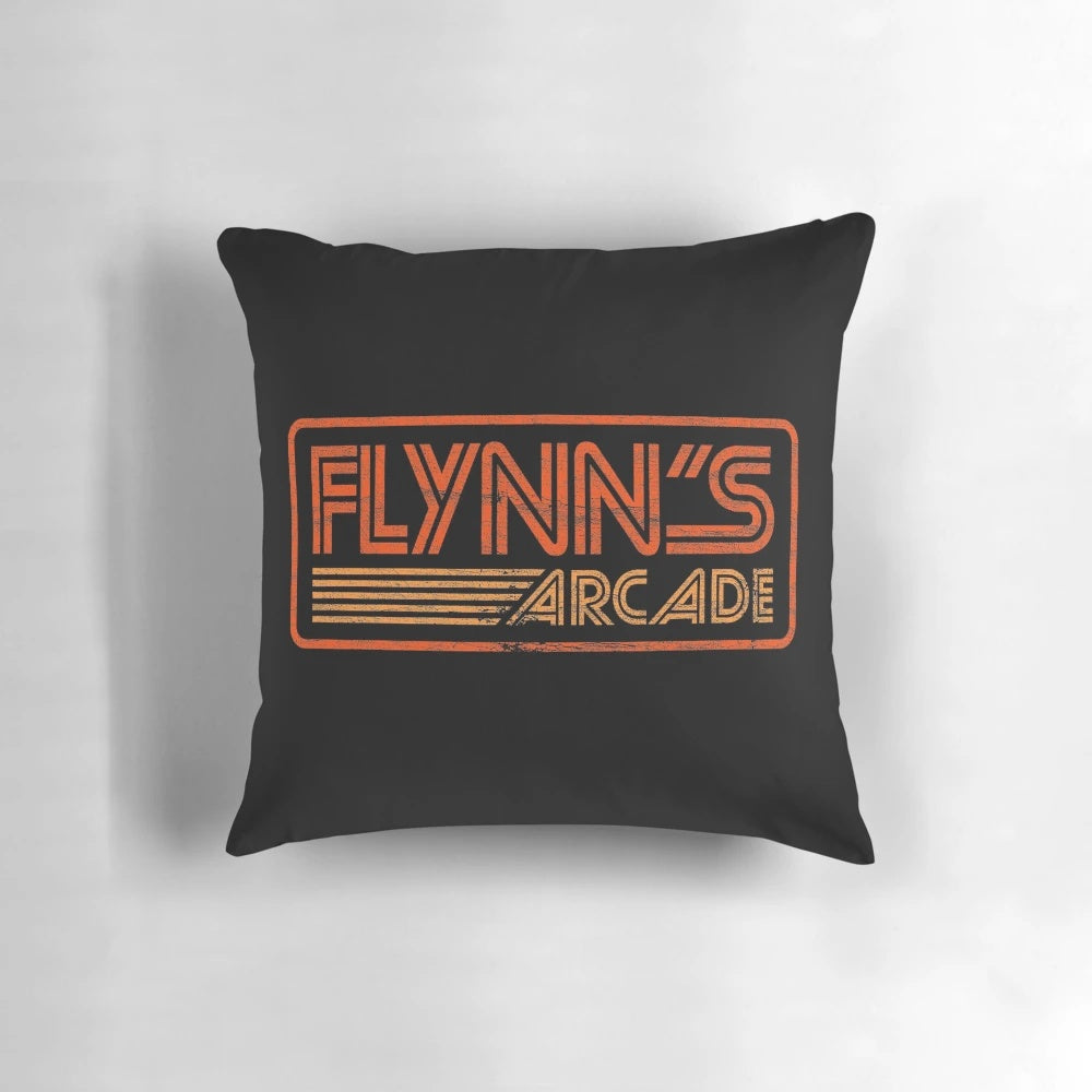 Vintage 80s Flynn's Arcade Pillow - Retro Videogame Decor