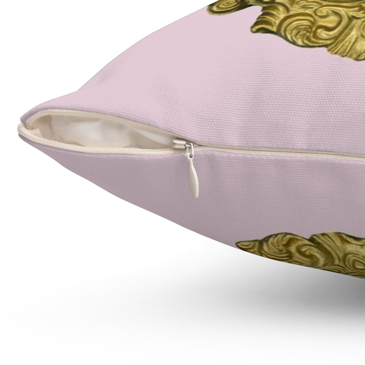 "Ornate portrait pillow featuring a classic, historical figure in a rococo-inspired style" - Detail