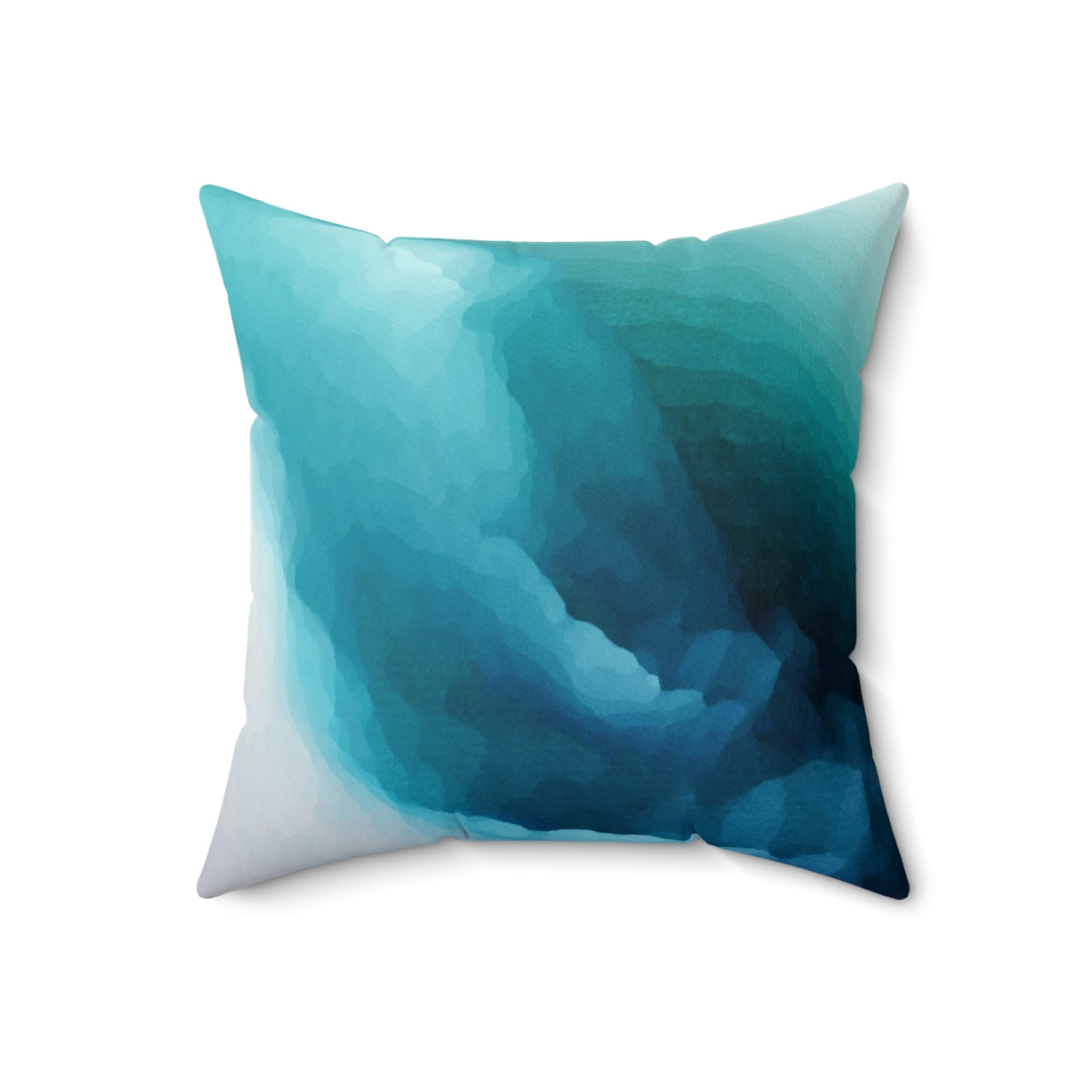 Turquoise modern abstract design throw pillow for home, office, or tablet cover - Back