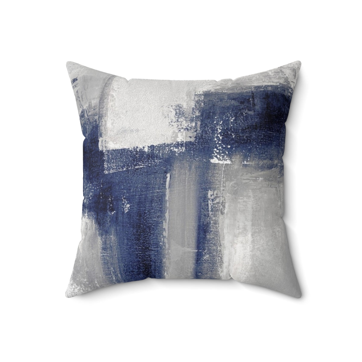 Soft, modern blue abstract art pillow for the bedroom - Back