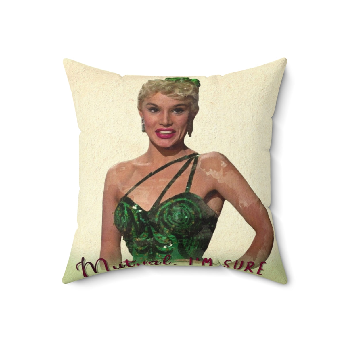 Vintage-inspired white Christmas pillow with a classic film aesthetic - Back