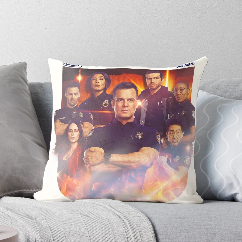 9-1-1 Lonestar Pillow featuring the cast of the TV drama series