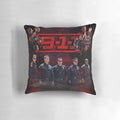 9-1-1 TV show cast characters on a purple and red haze pillow