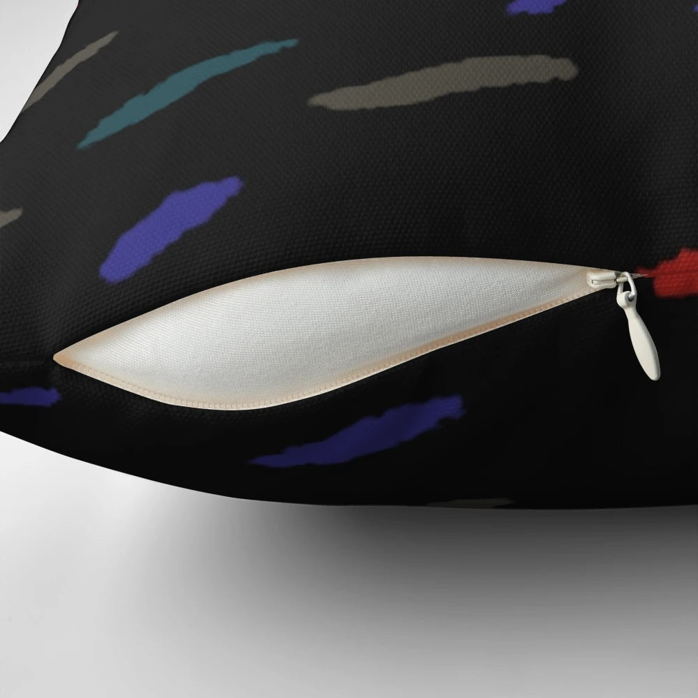 Colorful 90s-inspired JDM seat pattern pillow with logos for popular JDM cars like Toyota AE86, Mazda RX7, and Corolla