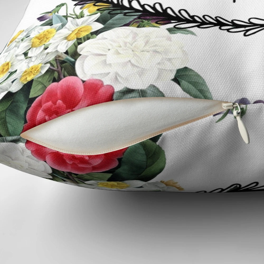 90s Limp Bizkit inspired floral pillow with humorous vintage-style design
