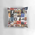 90s R&B-inspired throw pillow featuring a collage of classic R&B artists