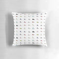 90s sneakers pattern pillow featuring retro shoe designs