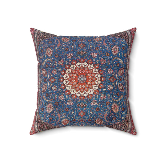 Vintage-inspired Sarouk Persian rug floral pattern decorative throw pillow