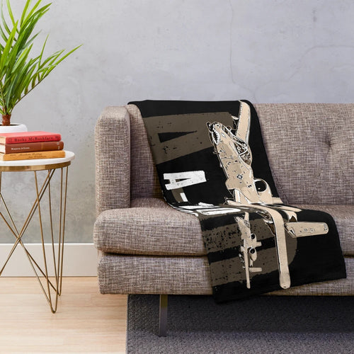 A-10 Warthog inspired plush blanket with US Air Force Thunderbolt aircraft design