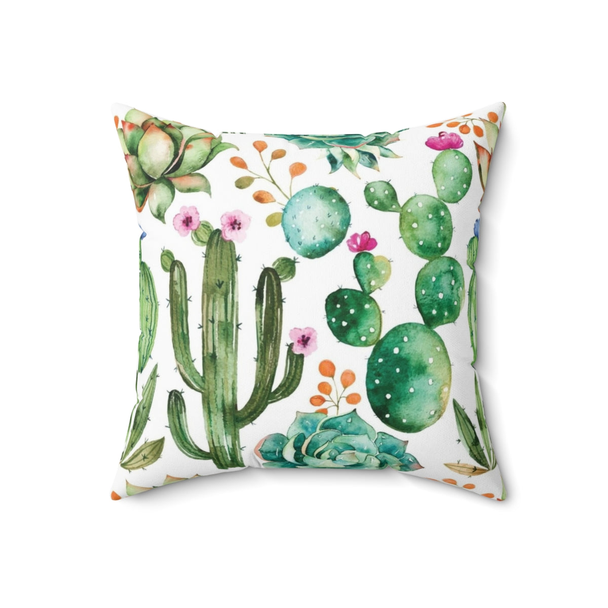 Watercolor cactus pattern decorative throw pillow for home decor