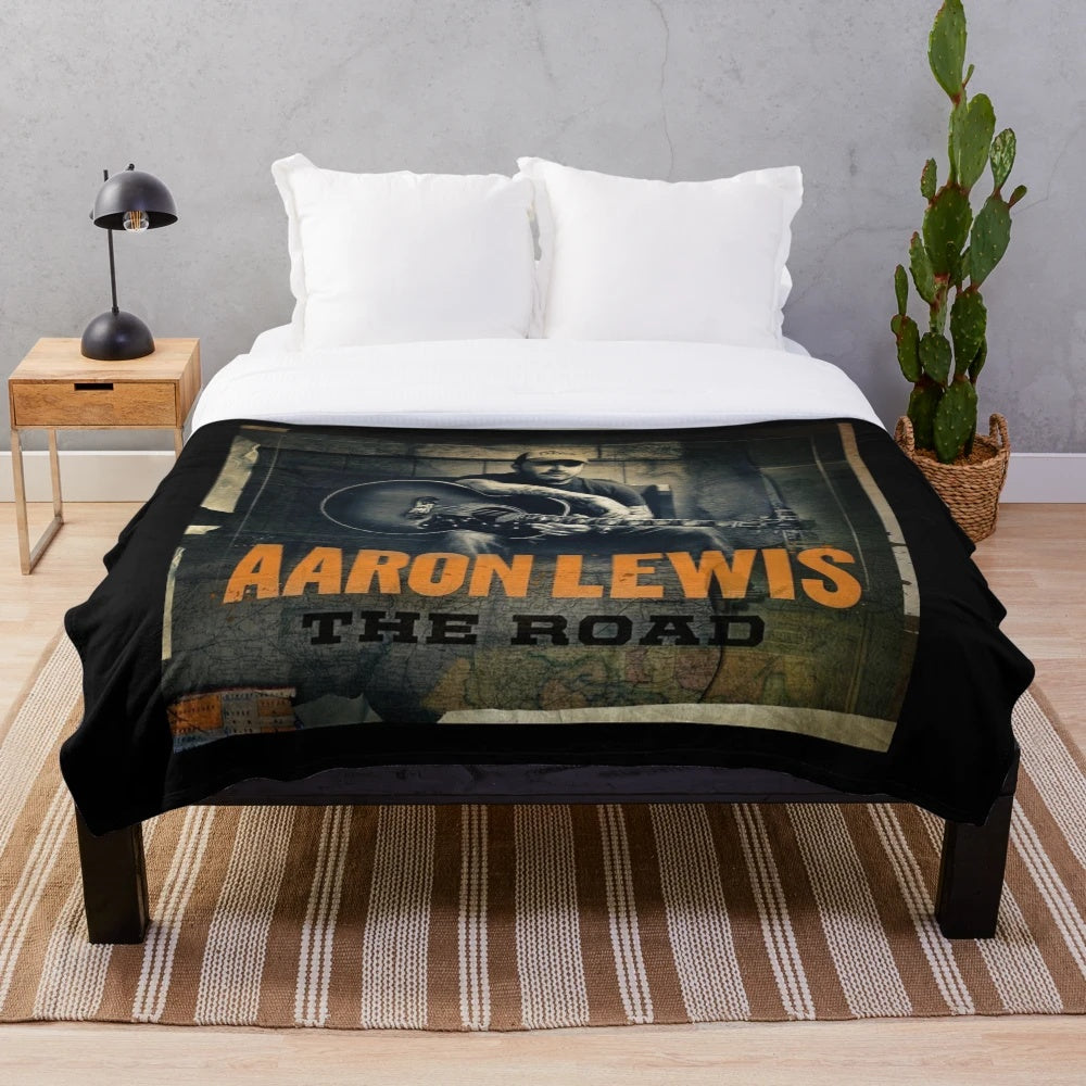 Aaron Lewis inspired plush blanket with road design