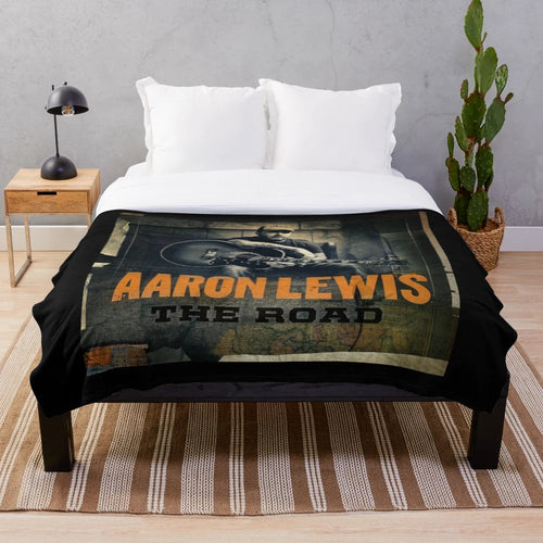 Aaron Lewis inspired plush blanket with road design