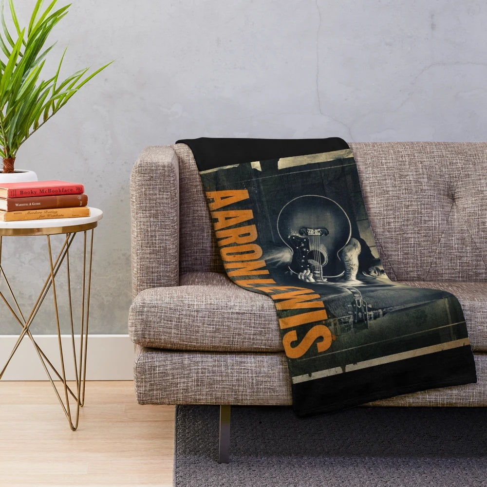 Aaron Lewis inspired plush blanket with road design