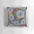 One Mob Pillow featuring contemporary aboriginal art design