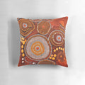 Aboriginal-inspired 11" pillow with vibrant aboriginal art and flag design