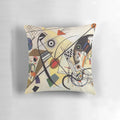 A high-quality pillow featuring Wassily Kandinsky's abstract painting "Transverse Lines" (1923)