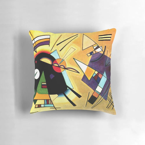 Decorative pillow featuring abstract art design by Wassily Kandinsky