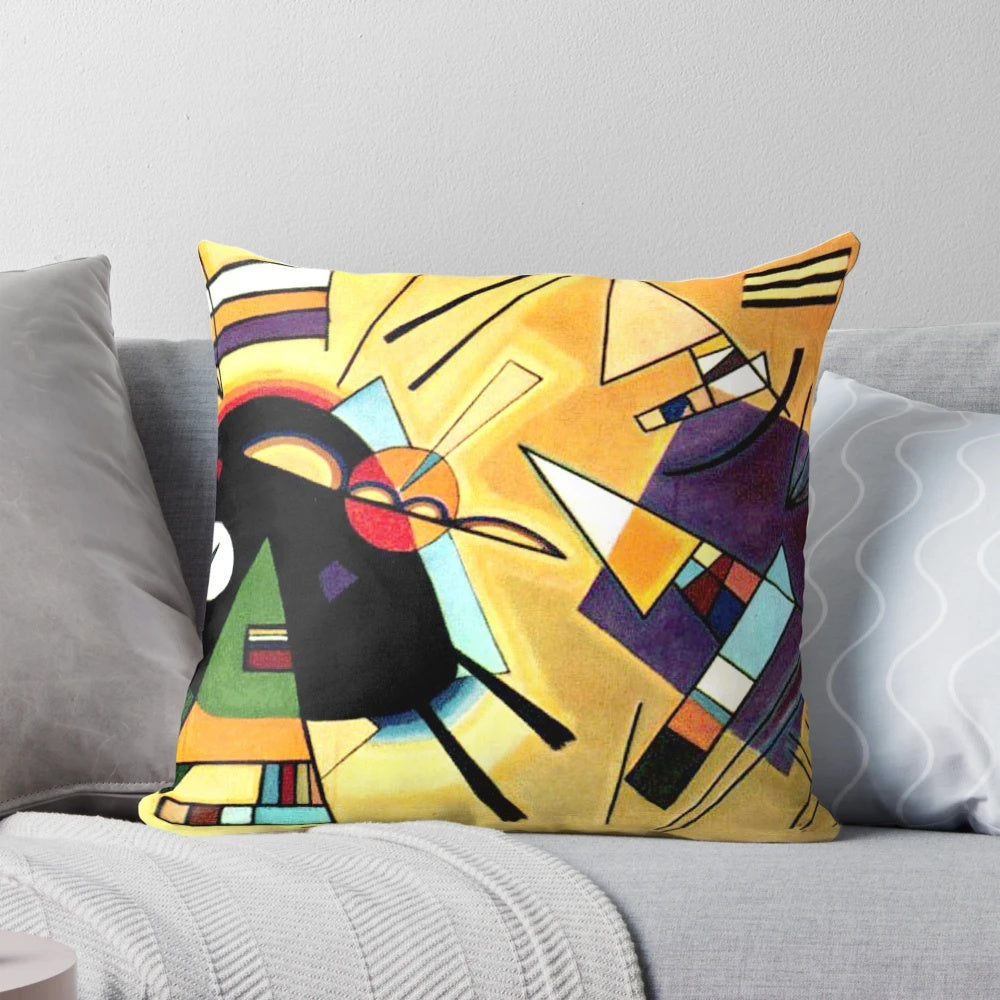 Decorative pillow featuring abstract art design by Wassily Kandinsky
