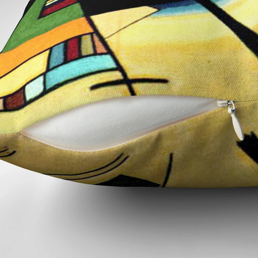 Decorative pillow featuring abstract art design by Wassily Kandinsky