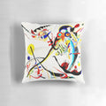 Abstract blue segment pillow with geometric design inspired by the artwork of Wassily Kandinsky