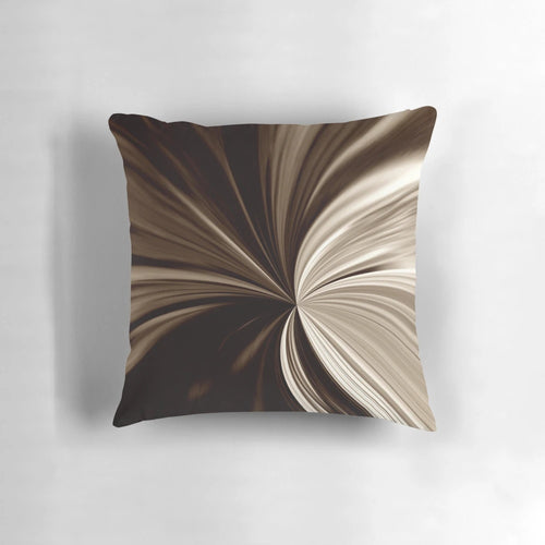 Abstract chocolate swirl print on a plush accent pillow for modern home decor