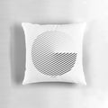 A stylish, minimalist pillow featuring abstract circular stripes in a modern, Scandinavian-inspired design.
