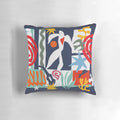 Vibrant modern abstract coastal pillow with nature-inspired design
