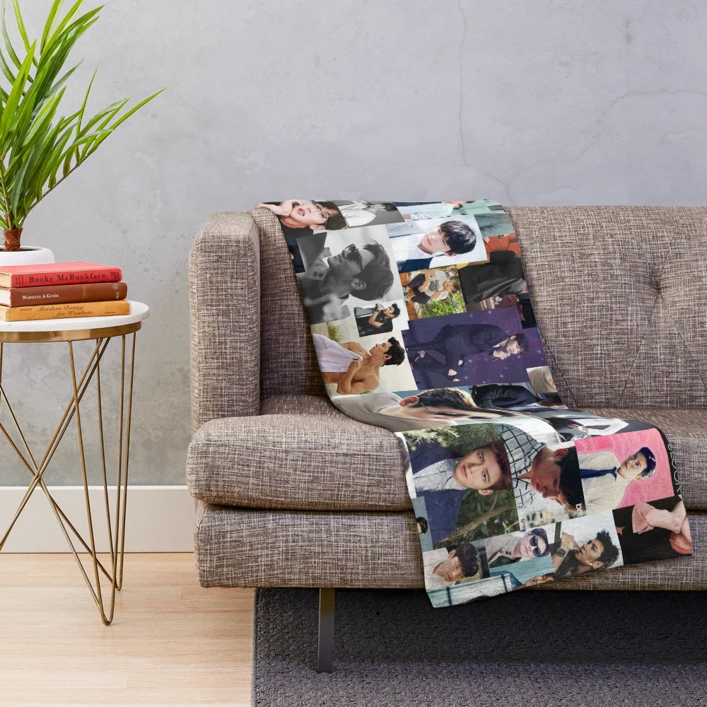 Ji Chang Wook Abstract Collage Plush Blanket