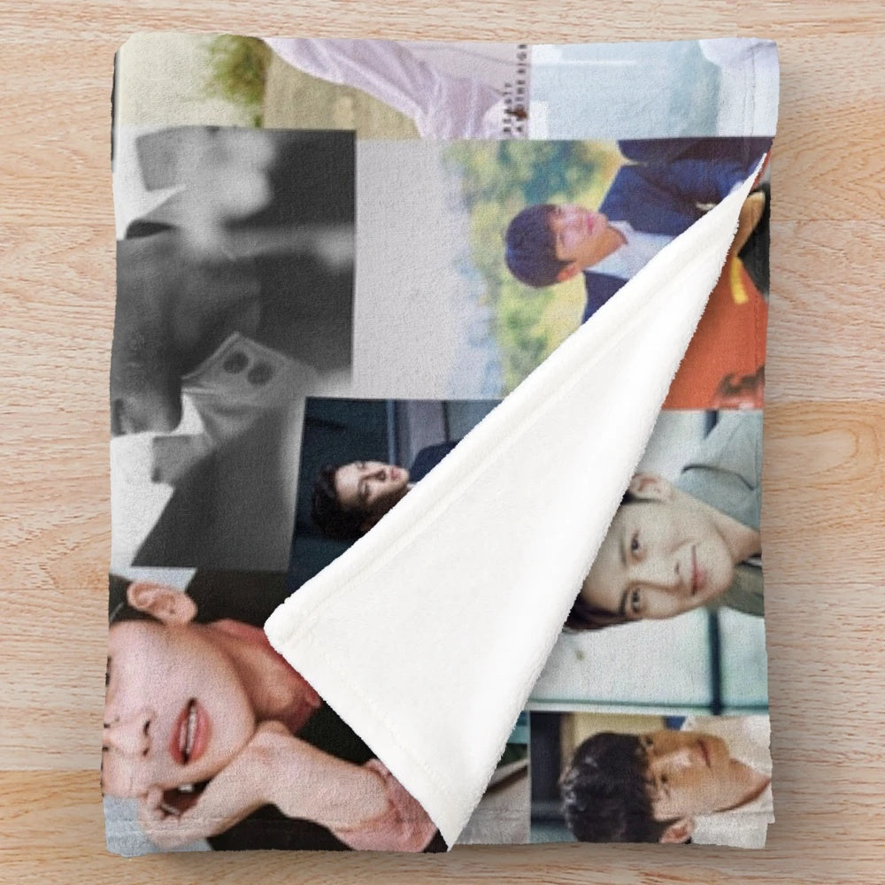 Ji Chang Wook Abstract Collage Plush Blanket