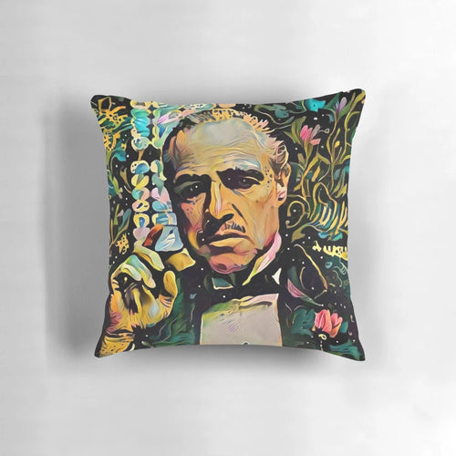 Artistic abstract design Godfather-themed throw pillow